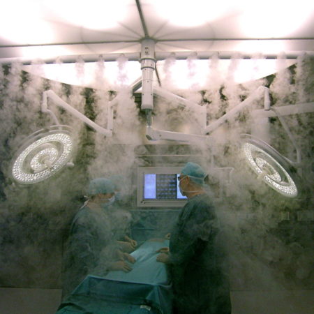 SLV Strömungsvisualisierung TAV Laminarflow Strömungsvisualisierung Sterilluftverteiler